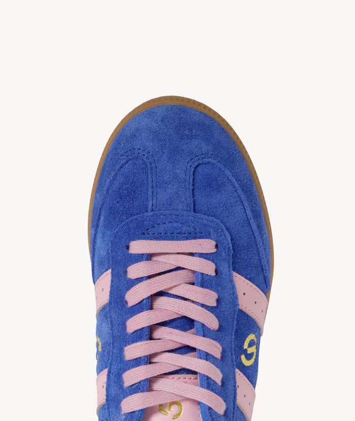 GoodSole 2001 Parallel Suede Sneaker Cobalt Blue and Pink | Women's Shoes | Gretel Lane