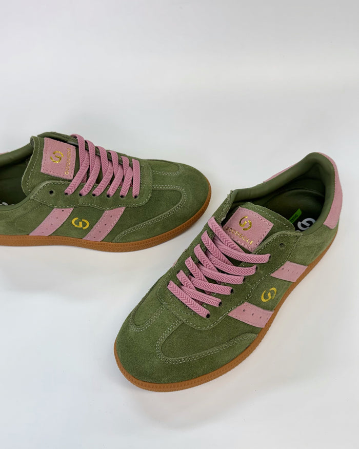 GoodSole 2001 Parallel Women' Sneaker in Sage & Pink Suede | Gretel Lane