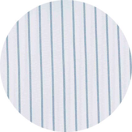 Men's Blue White Stripe Cotton Slim Fit Formal shirt With Double Cuffs fabric swatch