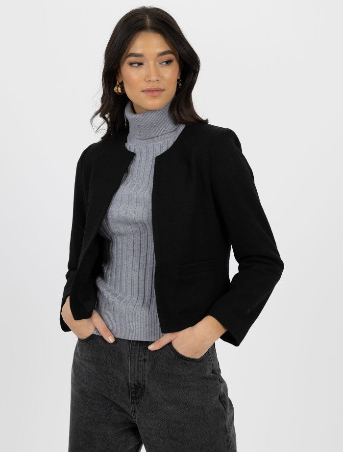 Brooklyn Cropped Jacket (Black)