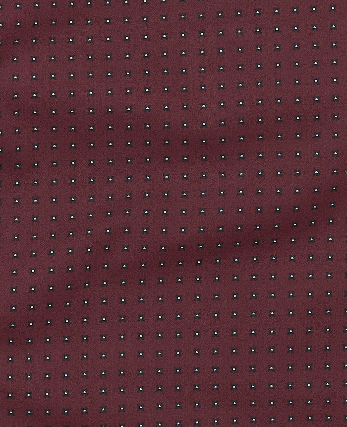 Men's Burgundy Cotton Foulard Printed Lounge Pants fabric detail