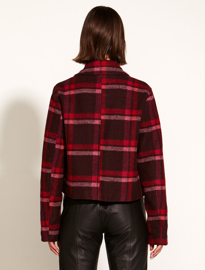 Fate & Becker cropped plaid Military jacket