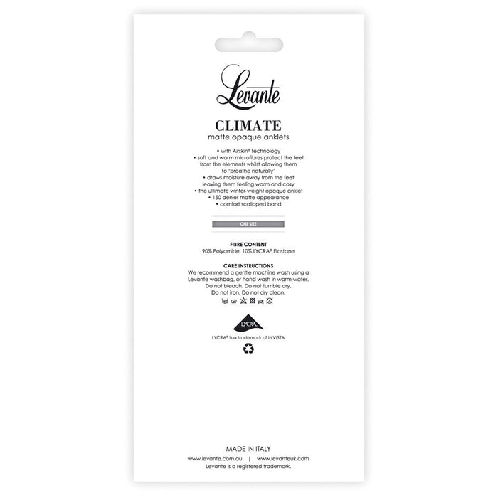 LEVANTE Climate opaque winter Anklet - nero black