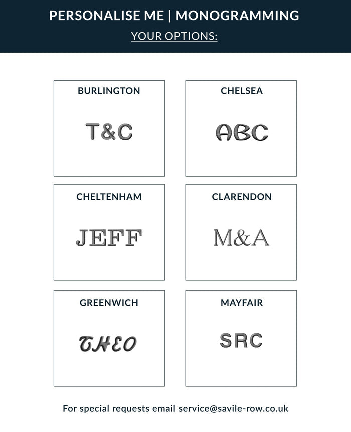 font options for monogramming your product