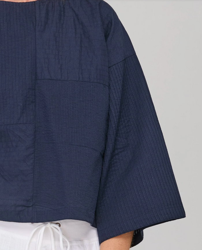 Boom Shankar Women's Navy Dimple Top | Gretel Lane