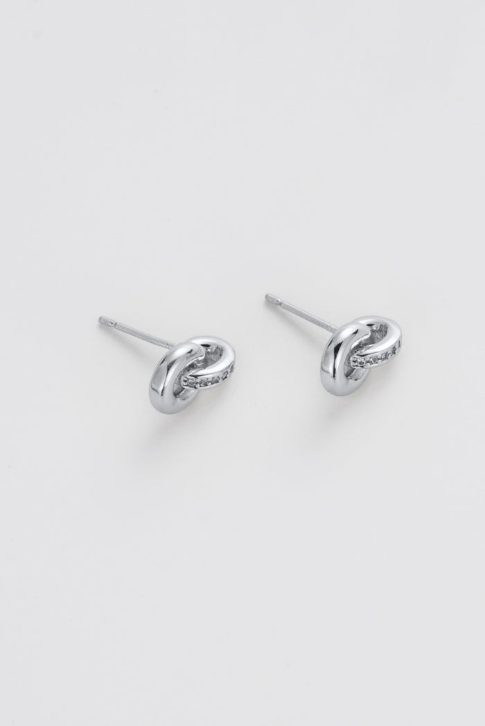 Zafino Women's Silver Elle Knot Stud Earring | Gretel Lane