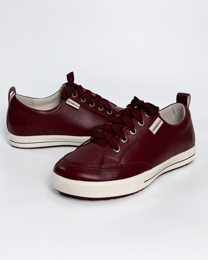 Dark Red Leather Women's Sneaker | Gretel Lane