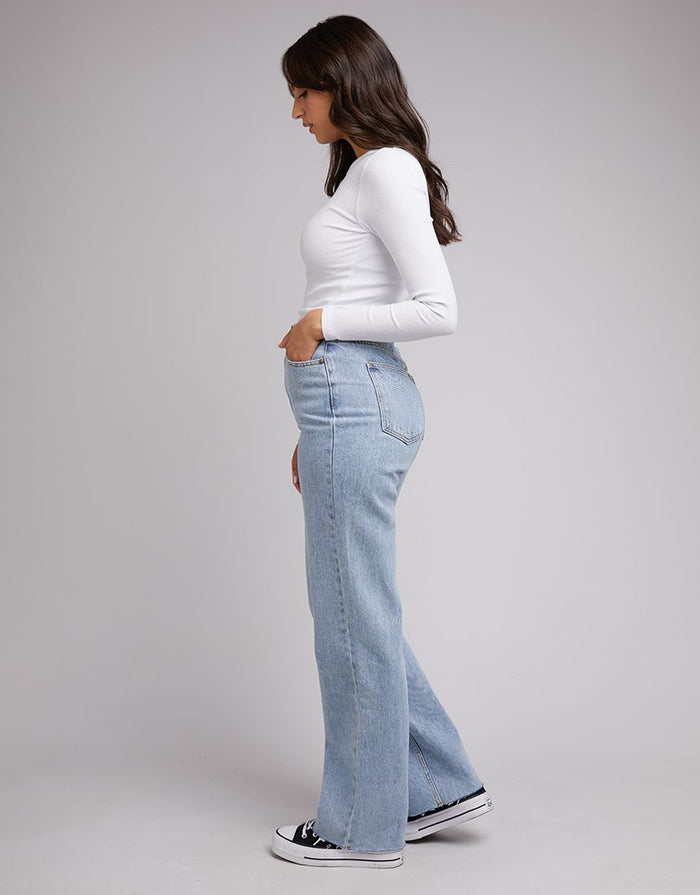 All About Eve Rib Baby Long Sleeve Tee in White | Gretel Lane