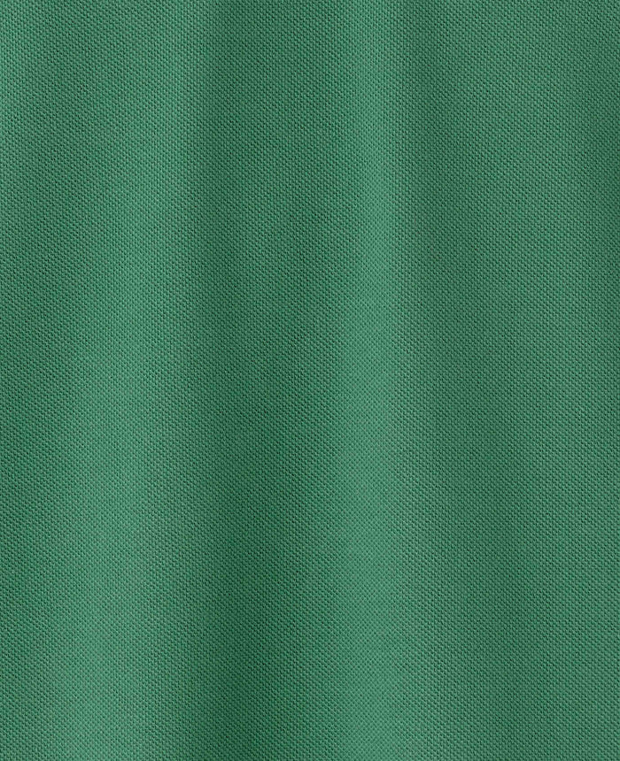 Men's Green Cotton Piqué Short Sleeve Polo Shirt fabric detail