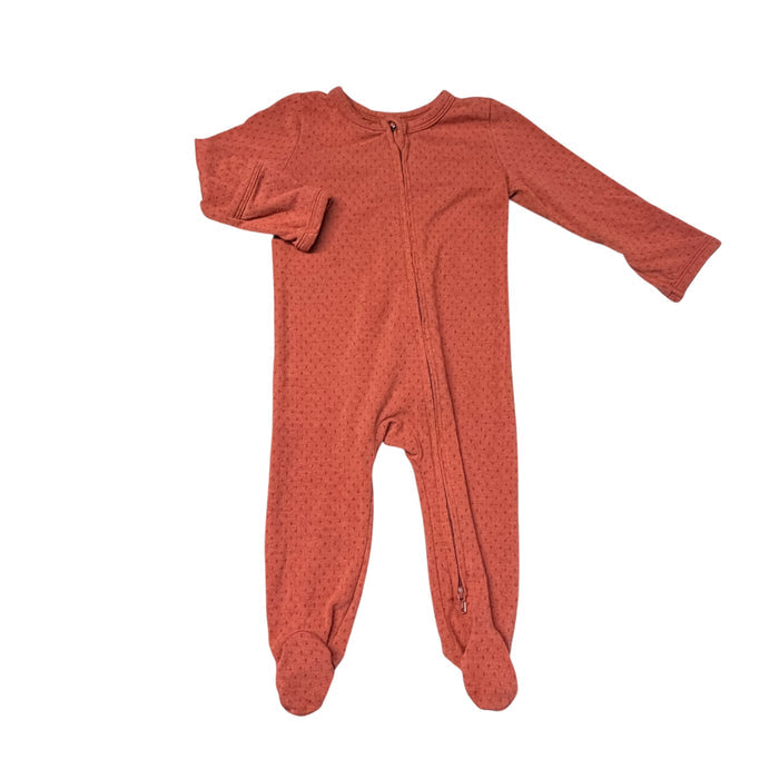 Kate Quinn | Rust Orange Pointelle Footie Pajamas | 3-6M