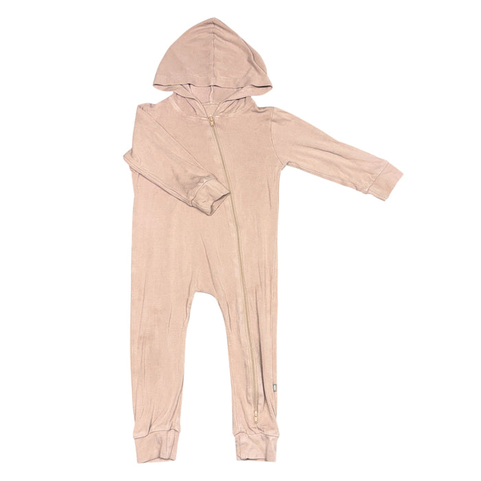 Kyte | Tan Zippered Romper w/ Hood | 18-24m