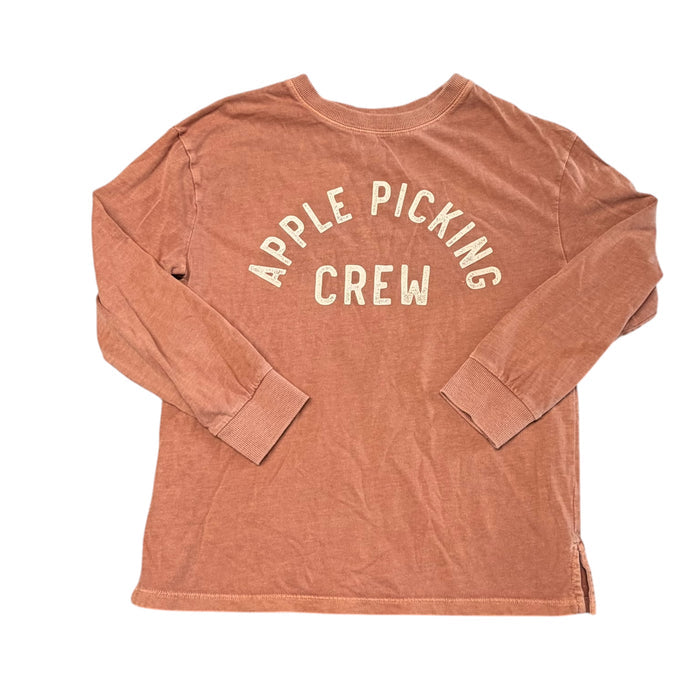 Little Co. | Orange Apple Picking Crew Long Sleeve Shirt | 8