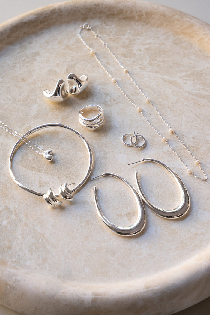 Liberté Louella Wave Bangle in Silver | Women's Jewellery | Gretel Lane