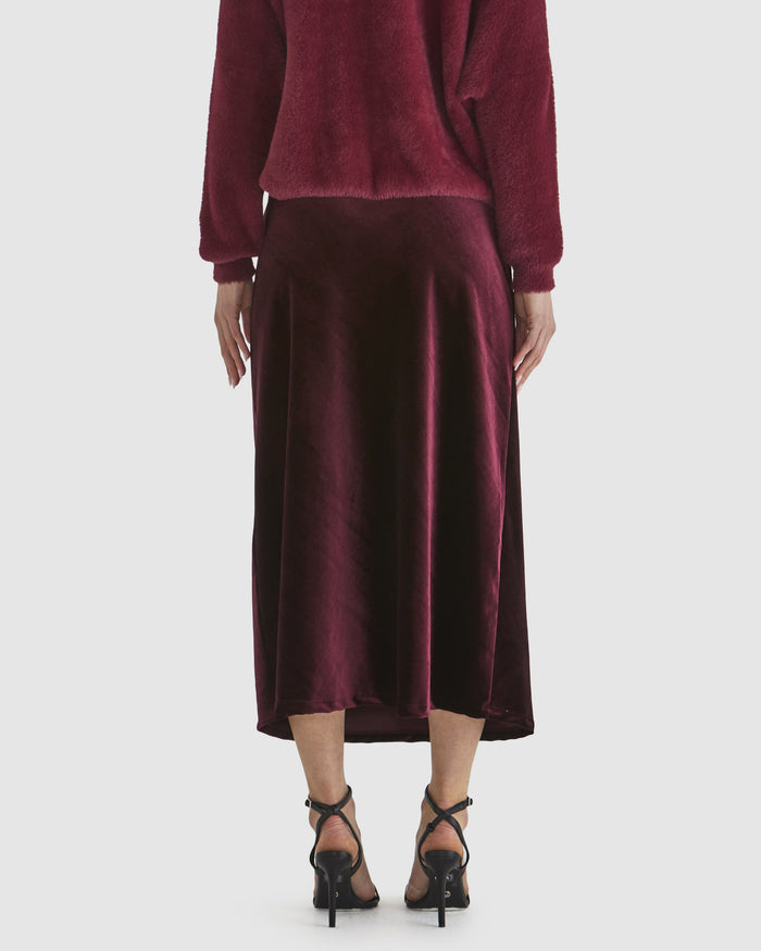 Mustang Sally Velvet Skirt (Wine)