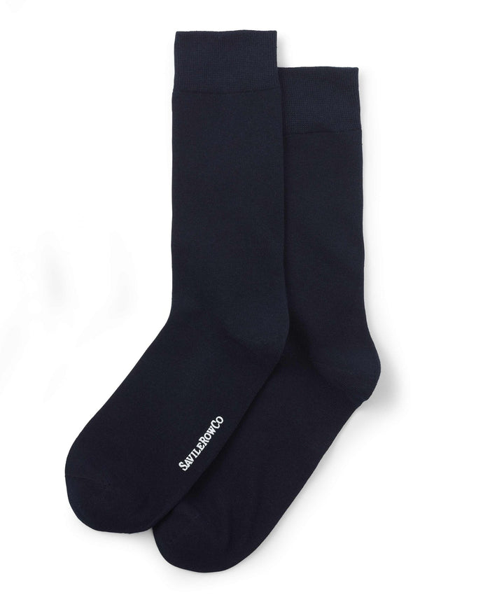Men's Navy Cotton Rich Socks Three Pack pair view