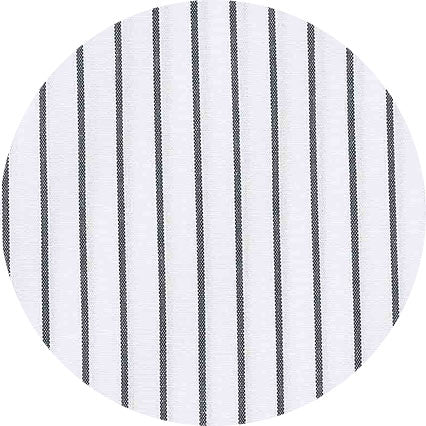 Men's Navy White Stripe Cotton Classic Fit Formal Shirt With Double Cuffs fabric swatch