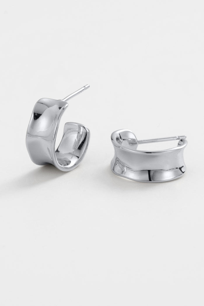 Zafino Women's Silver Sculptural Nina Hoop | Gretel Lane