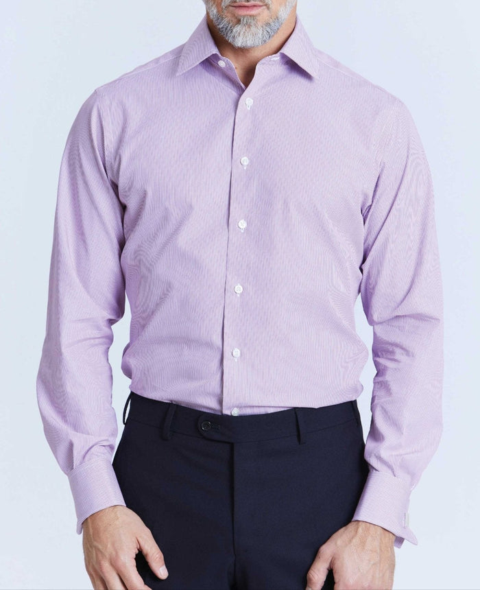 piers lilac fine bengal made to measure shirt model 1