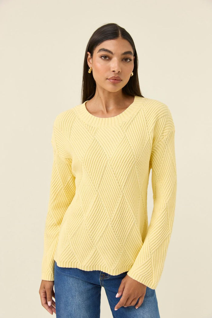 Isle of Mine Women's Yellow Sadie Ribbed Knit Jumper | Gretel Lane