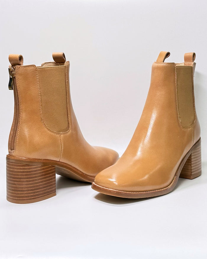 Slightly Leather Ankle Boots (Latte-Natural)