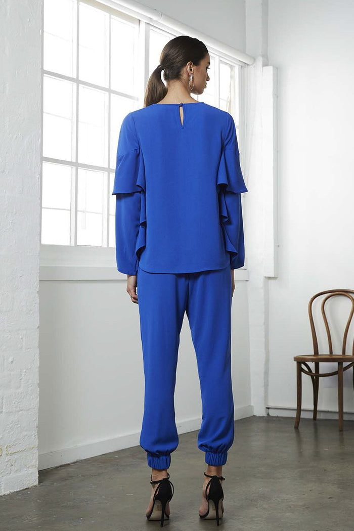 cobalt blue tapered pants | Shilla