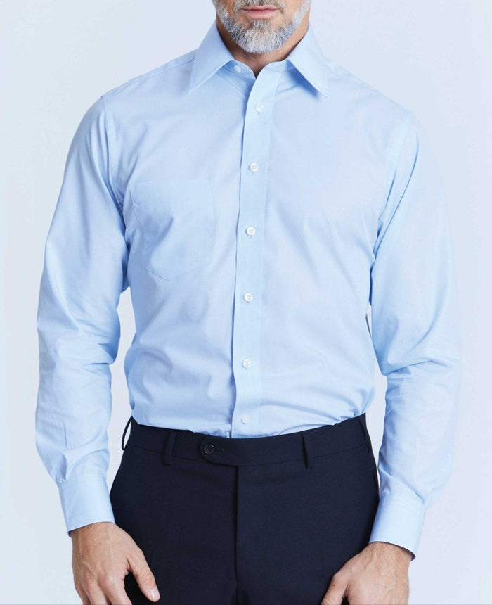 stephen light blue end on end made to measure shirt model 1