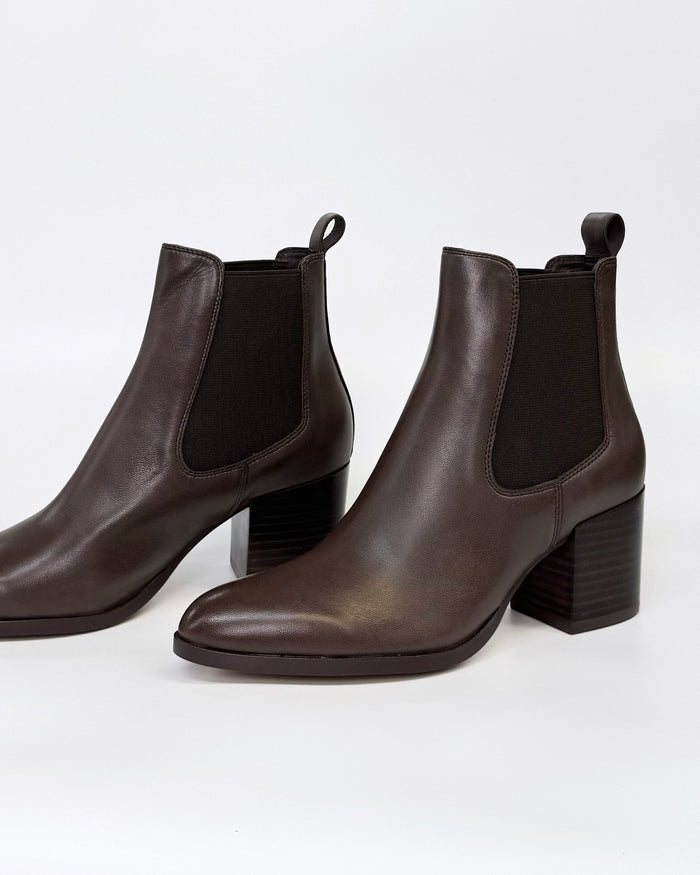 Django & Juliette Women's Brown Leather Zubia Ankle Boot | Gretel Lane