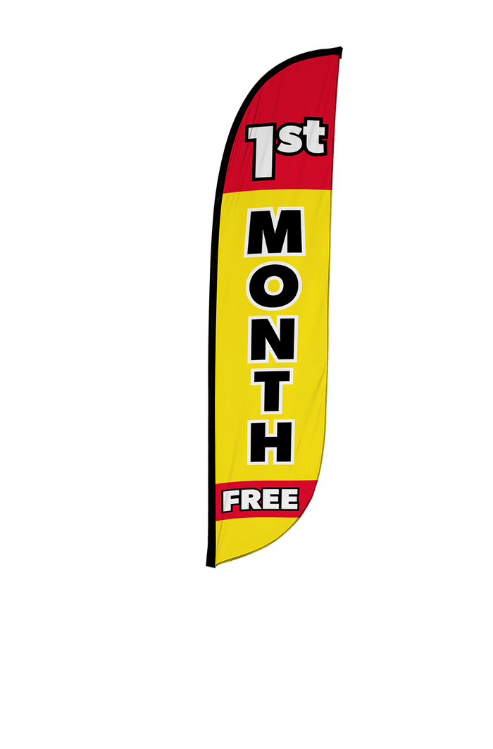1st Month Free Feather Flag Yellow