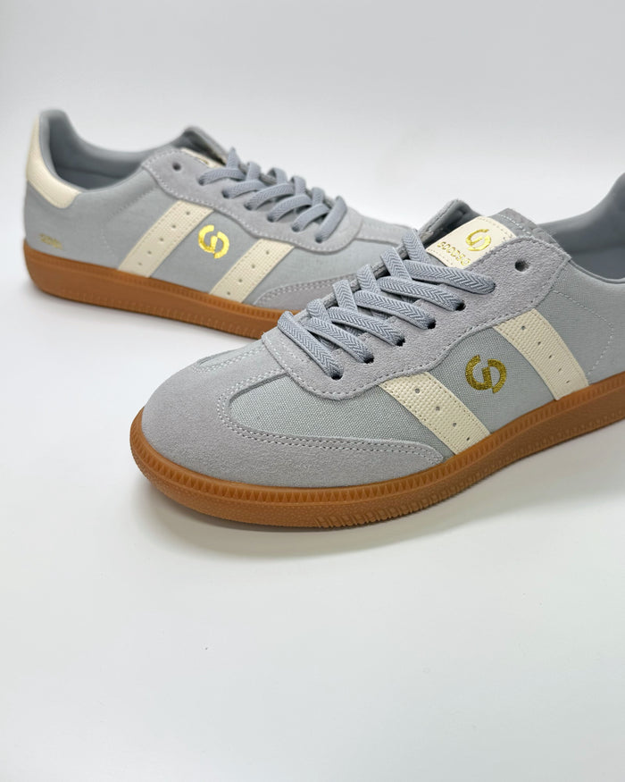women’s grey sneakers canvas upper Goodsole
