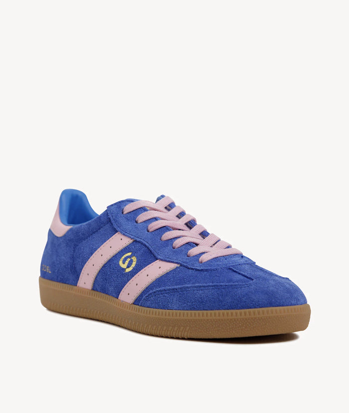GoodSole 2001 Parallel Suede Sneaker Cobalt Blue and Pink | Women's Shoes | Gretel Lane