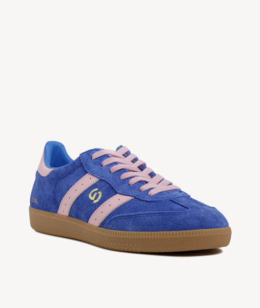 GoodSole 2001 Parallel Suede Sneaker Cobalt Blue and Pink | Women's Shoes | Gretel Lane