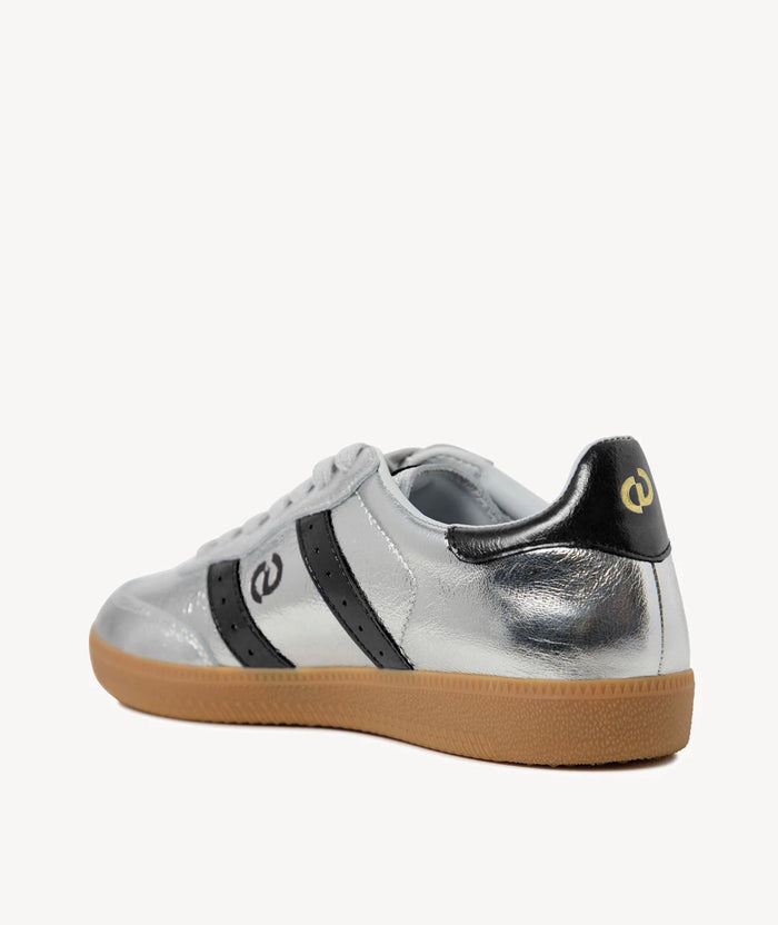 GoodSole 2001 Parallel Women's Lace-up Sneaker Silver/Black Metallic | Women's Sneaker | Gretel Lane