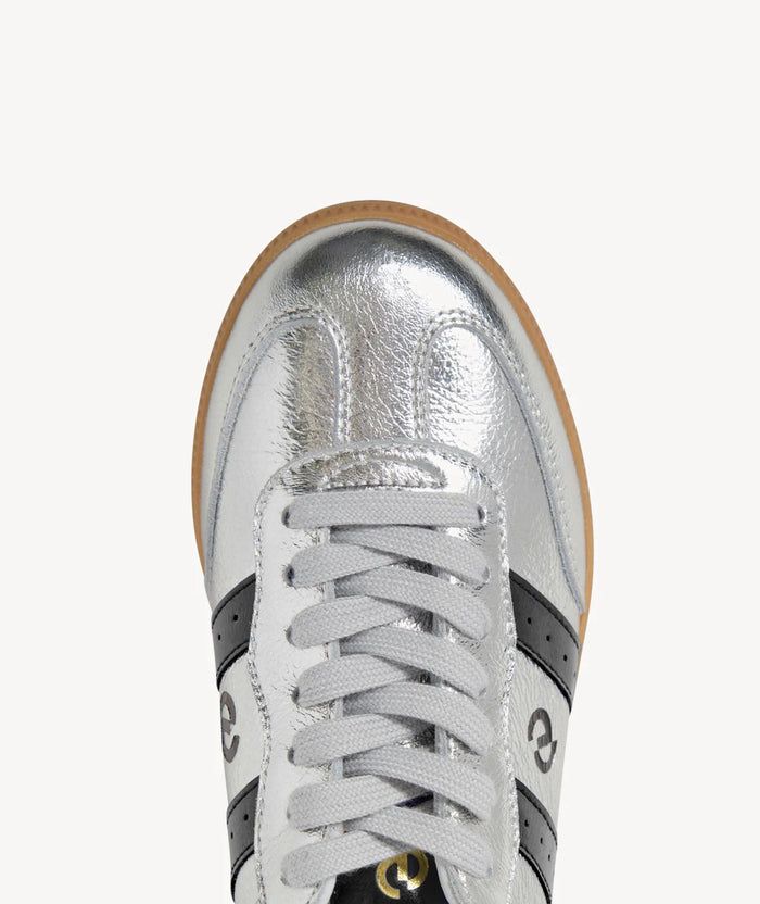 GoodSole 2001 Parallel Women's Lace-up Sneaker Silver/Black Metallic | Women's Sneaker | Gretel Lane