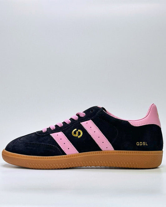 GoodSole 2001 Parallel Suede Sneaker Navy and Pink | Women's Shoes | Gretel Lane