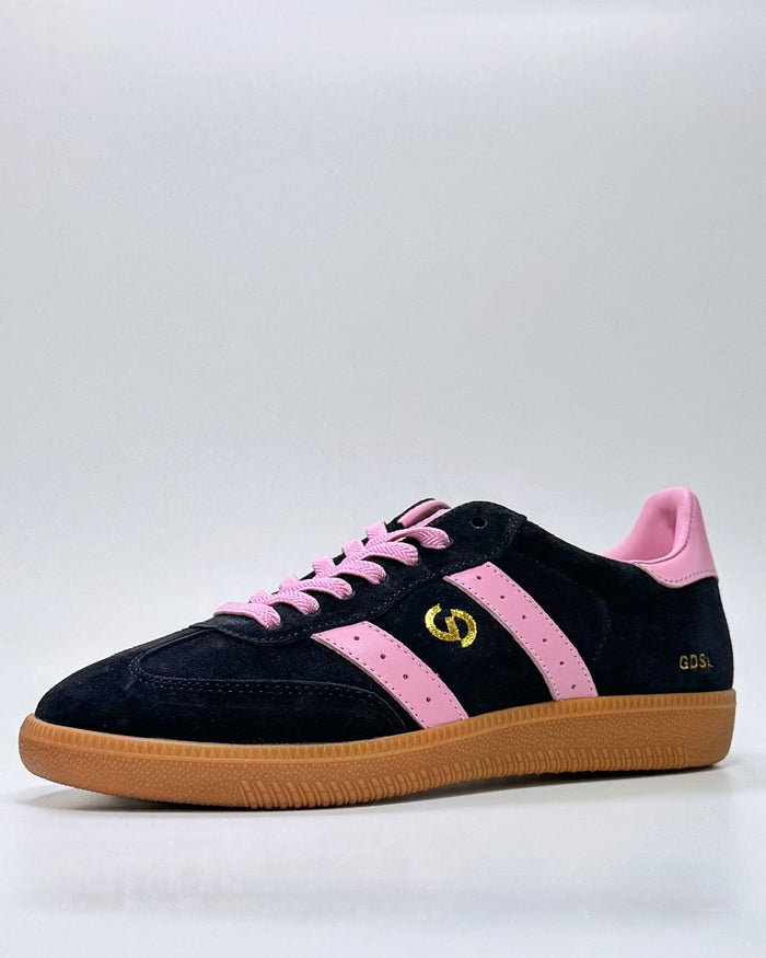 GoodSole 2001 Parallel Suede Sneaker Navy and Pink | Women's Shoes | Gretel Lane