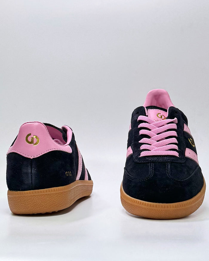 GoodSole 2001 Parallel Suede Sneaker Navy and Pink | Women's Shoes | Gretel Lane