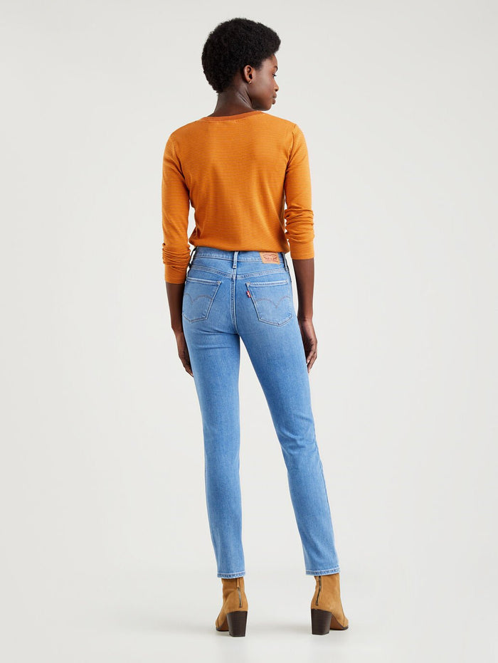 Women's mid-rise blue denim jeans | slim fit jeans by Levi's