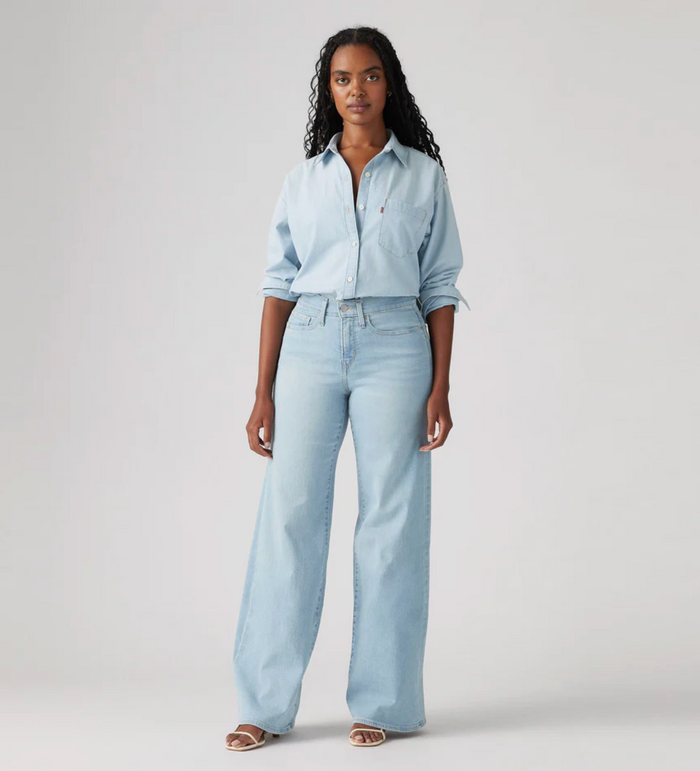 Levi Women's 318 Wide Leg Jeans in Light Blue | Gretel Lane
