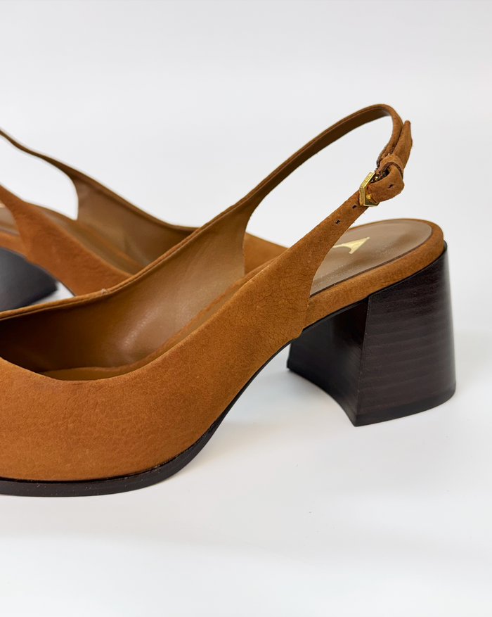 Carrano 811002B Women's Pointed Toe Slingback Heel Tan Nobuck | Women's Shoes | Gretel Lane