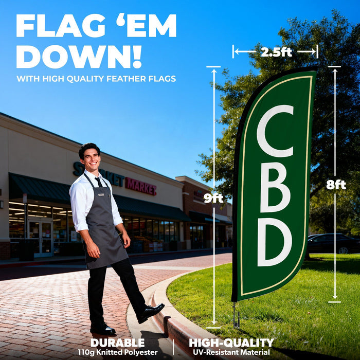 8ft CBD Feather Flag