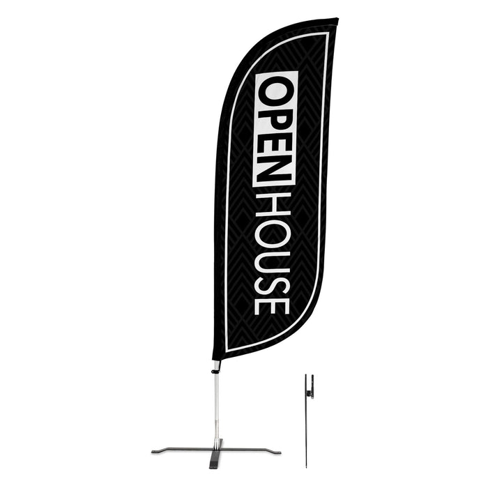 Black / White / X-Stand Ground Spike Pole Set