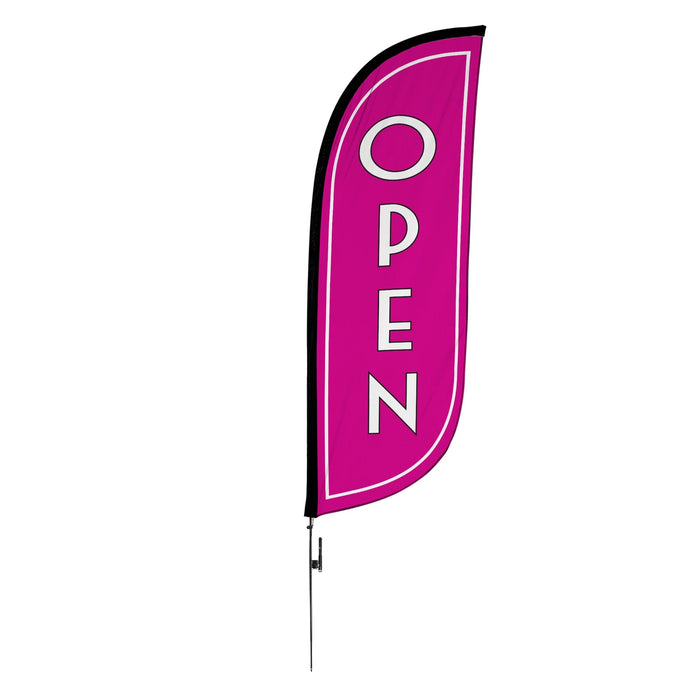 8ft Pink Open Feather Flag