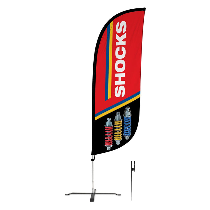 Red / White / X-Stand Ground Spike Pole Set