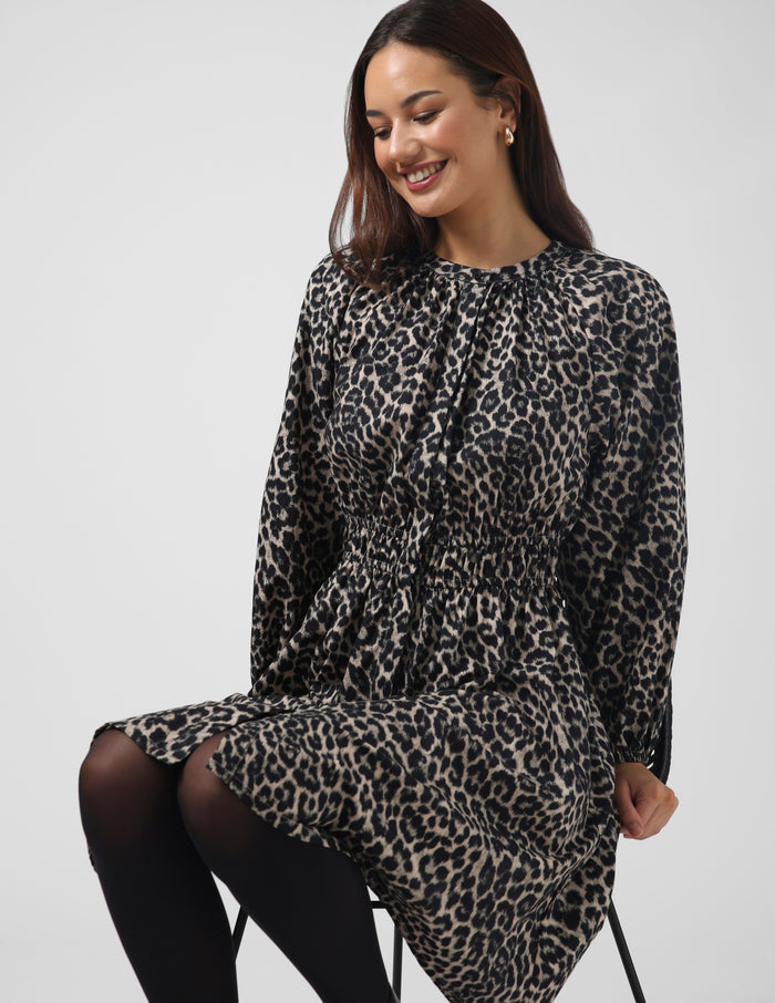 long sleeve leopard print dress | Stella + Gemma