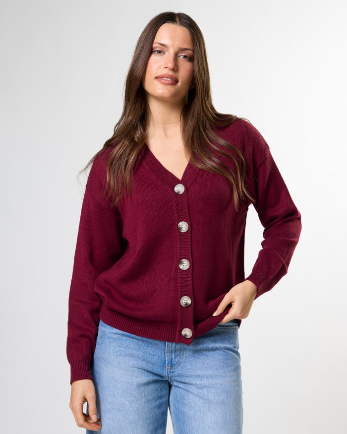 Stella + Gemma Academy Knit Cardigan in Oxblood | Women's Clothing | Gretel Lane