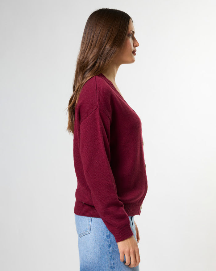 Stella + Gemma Academy Knit Cardigan in Oxblood | Women's Clothing | Gretel Lane