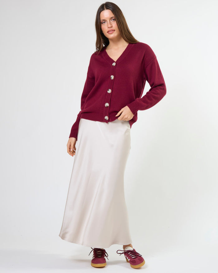Stella + Gemma Academy Knit Cardigan in Oxblood | Women's Clothing | Gretel Lane