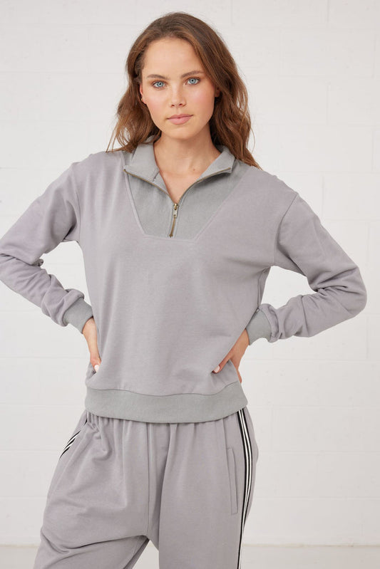 Ace Half Zip Sweatshirt Titanium | Homelove