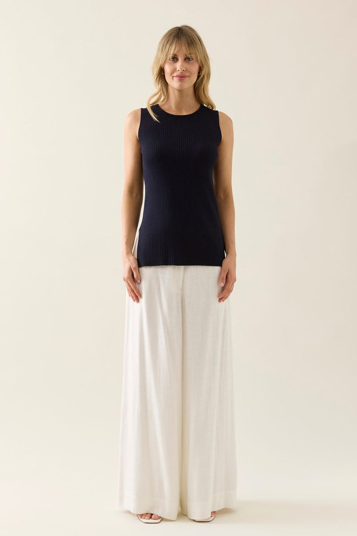 Adele Split Tank (Navy)