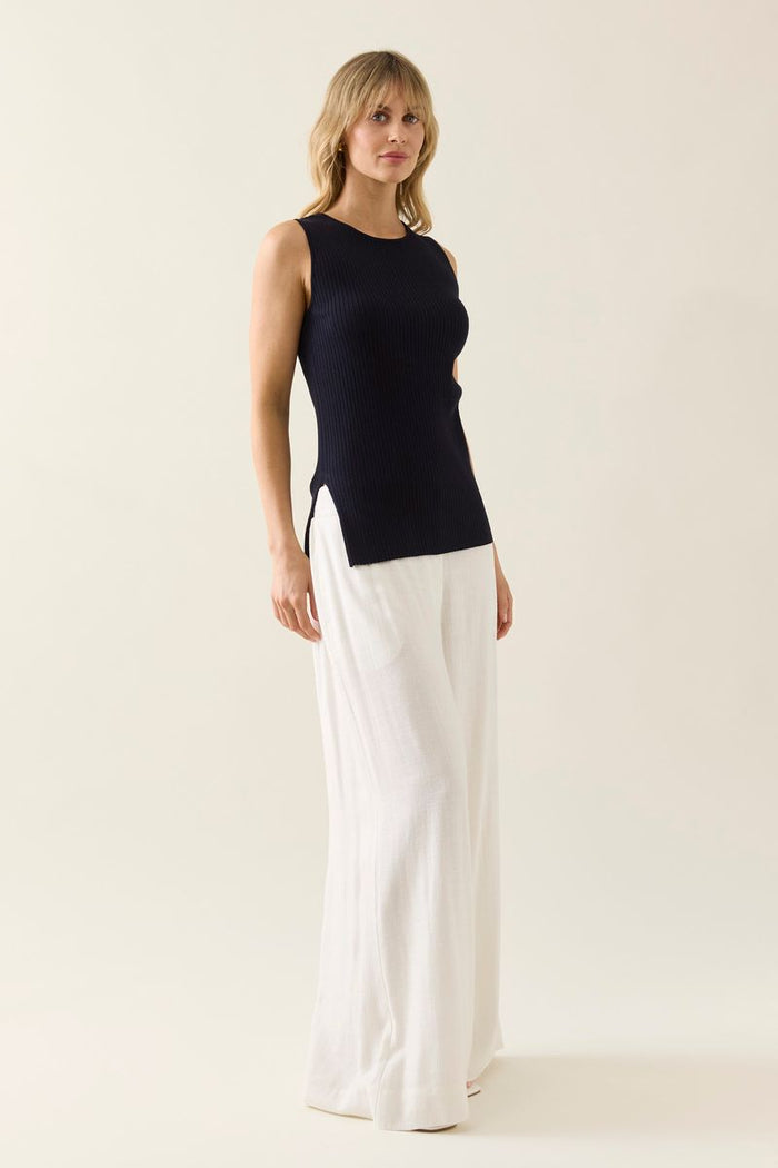 Adele Split Tank (Navy)